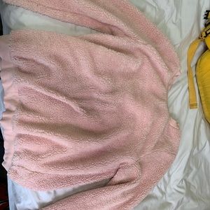 Long sleeve fluffy pink sweater